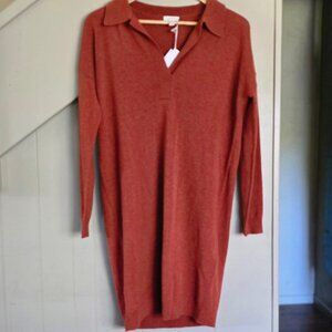 NWT! Garnet Hill Cashmere Polo Dress, Exceptionally Soft, Small